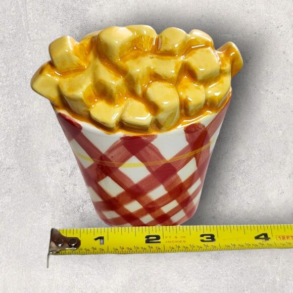 Vintage Clay Art Burger & Fries Salt & Pepper Shakers Set NOS Box Retro Kitchen - Picture 6 of 11